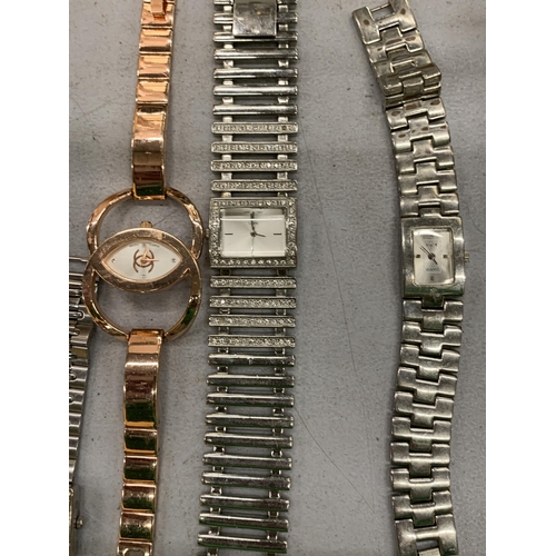 192 - NINE WRISTWATCHES WITH METAL STRAPS TO INCLUDE SEKONDA, NEXT, ETC, MOST IN WORKING ORDER, NO WARRANT... 