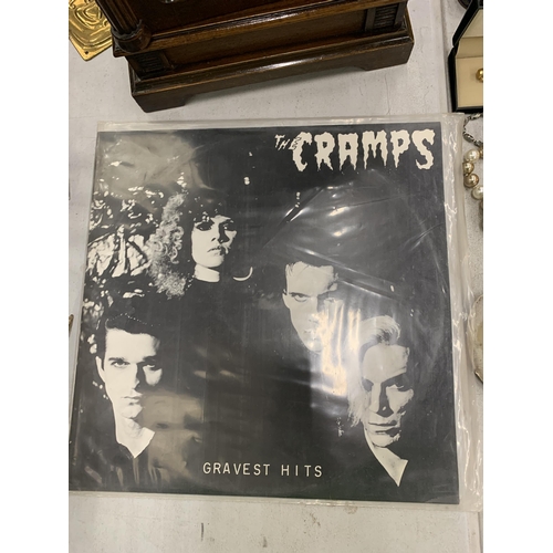 203 - TWO VINYL LP RECORDS OF THE CRAMPS TO INCLUDE, 'PSYCHEDELIC JUNGLE' AND 'GRAVEST HITS'