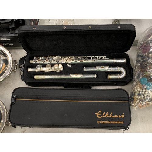 217 - TWO FLUTES - ELKHART BY VINCENT BACH INTERNATIONAL IN CASES