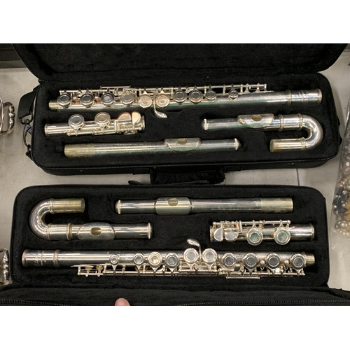 217 - TWO FLUTES - ELKHART BY VINCENT BACH INTERNATIONAL IN CASES