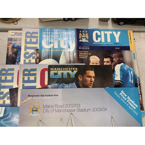 232 - A COLLECTION OF MANCHESTER CITY PROGRAMMES, SEASON TICKETS, ETC