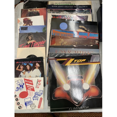 234 - A QUANTITY OF VINYL LPS AND SINGLES TO INCLUDE ELTON JOHN, ZZ TOP, ROXY MUSIC, ETC