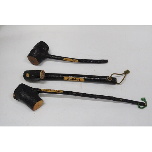 266 - THREE SMALL SHILLELAGHS