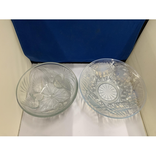 24 - TWO OPALIQUE GLASS BOWLS POSSIBLY JAMES JOBLING OF SUNDERLAND