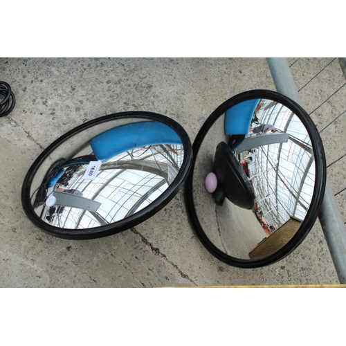 1680 - A PAIR OF CONVEX ROADSIDE MIRRORS