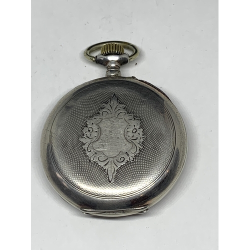 568 - A VINTAGE DANISH SILVER POCKET WATCH - VENDOR DESCRIBES AS IN WORKING ORDER AT TIME OF CATALOGUING