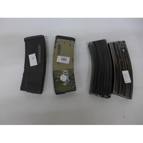 289 - FOUR MAGAZINES FOR SEMI AUTOMATIC RIFLES