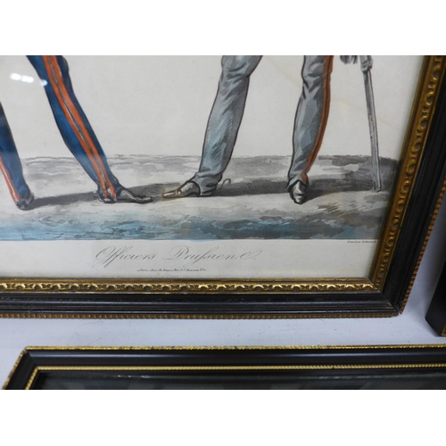 291 - THREE COLOURED PRINTS OF 19TH CENTURY MILITARY SCENES, FRAMED AND GLAZED