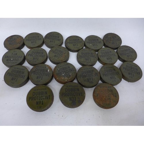 452 - A COLLECTION OF TWENTY ONE WORLD WAR II TINS OF DUBBIN PROTECTIVE NO.1