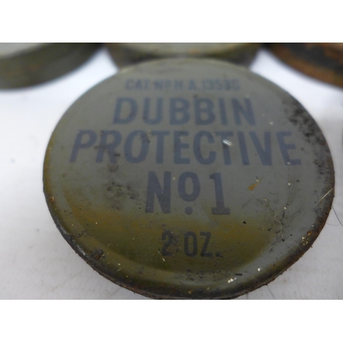 452 - A COLLECTION OF TWENTY ONE WORLD WAR II TINS OF DUBBIN PROTECTIVE NO.1