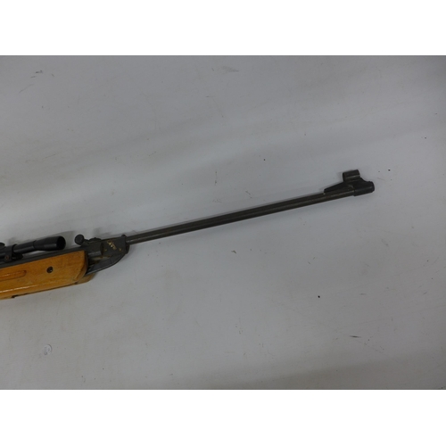 486 - A .22 CALIBRE AIR RIFLE, 48CM BARREL, EDENBERG GMBH 4X20 TELESCOPIC SIGHT