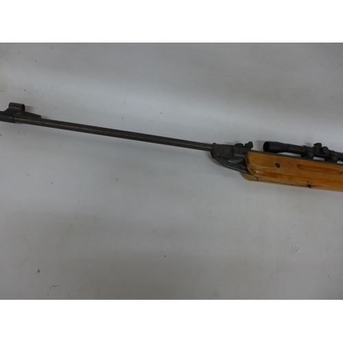 486 - A .22 CALIBRE AIR RIFLE, 48CM BARREL, EDENBERG GMBH 4X20 TELESCOPIC SIGHT