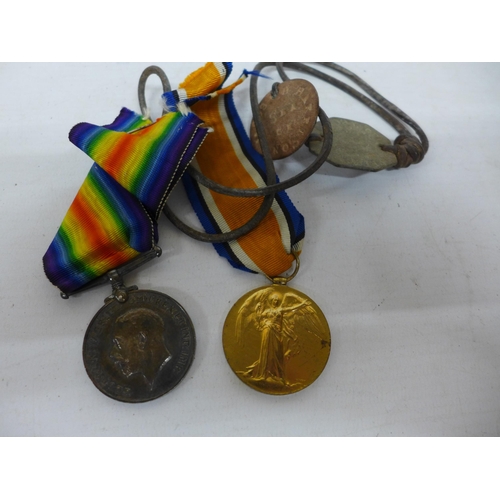 493 - A WORLD WAR I MEDAL PAIR AWARDED TO S11909 ACTING CORPORAL H.HARRISON OF THE SEAFORTH HIGHLANDERS AN... 