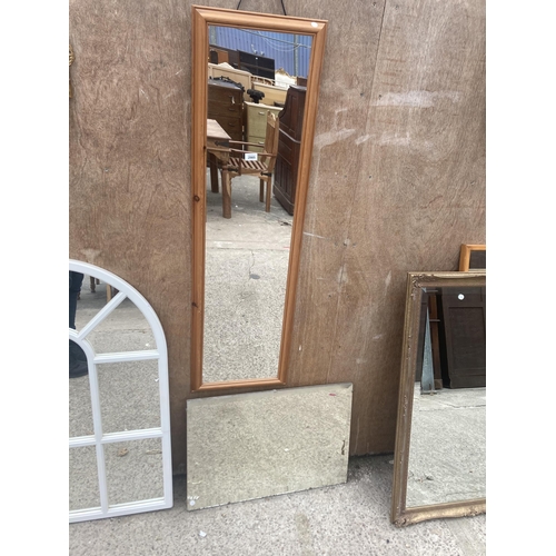 2985 - A PINE WALL MIRROR, 51