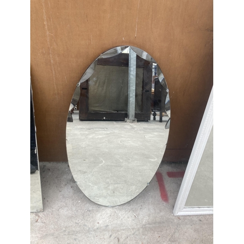 2996 - A STEPPED UNFRAMED WALL MIRROR, 24