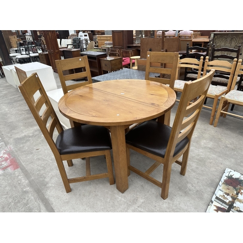 3019 - A 'MORRIS FURNITURE' OAK EXTENDING DINING TABLE, 43