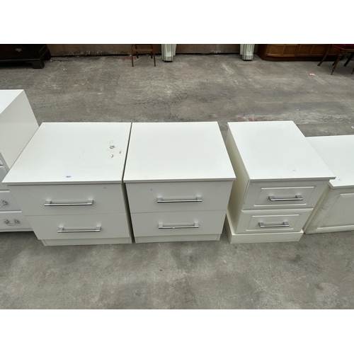 3022 - THREE WHITE BEDROOM TWO DRAWER CHESTS