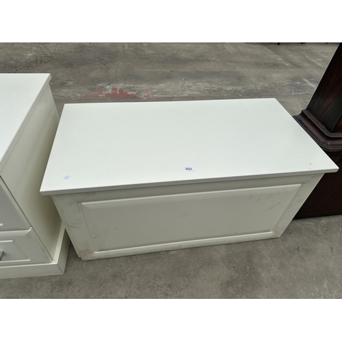 3023 - A WHITE BLANKET CHEST, 38