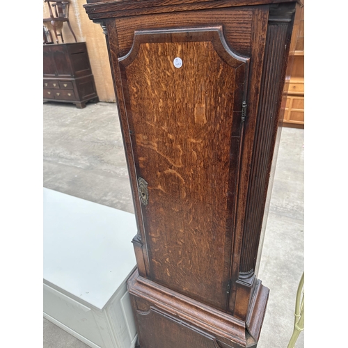 3024 - AN OAK AND CROSSBANDED LONGCASE CLOCK CASE