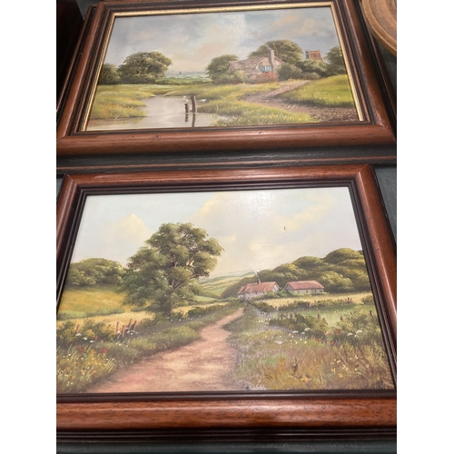 71 - TWO WOODEN FRAMED OILS ON BOARD OF COUNTRYSIDE SCENES, BOTH SIGNED POOLE