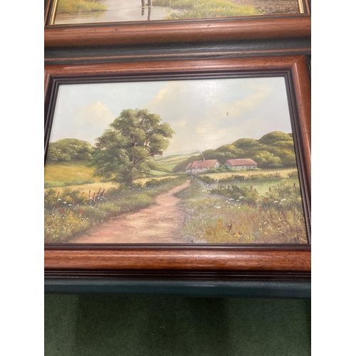 71 - TWO WOODEN FRAMED OILS ON BOARD OF COUNTRYSIDE SCENES, BOTH SIGNED POOLE