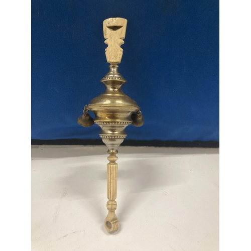 76 - A VICTORIAN CHILD'S WHISTLE AND RATTLE