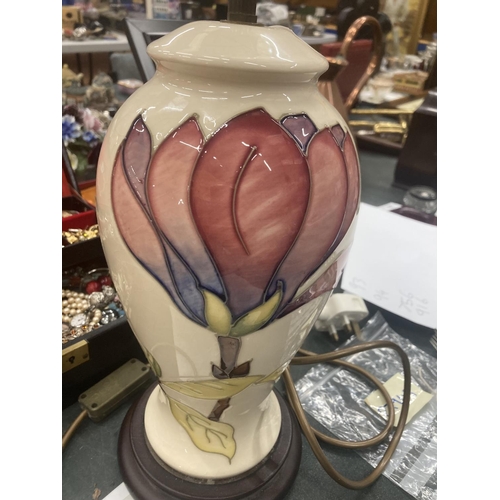 93 - A MOORCROFT MAGNOLIA FLOWERS LAMP BASE - 37.5 CM