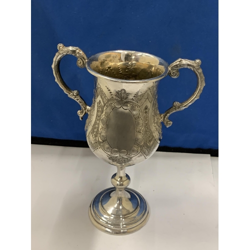 27 - A SILVER PLATED GOBLET GROSS WEIGHT 358 GRAMS