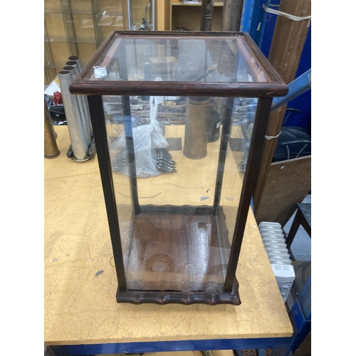 66 - A MAHOGANY COUNTER TOP DISPLAY CABINET