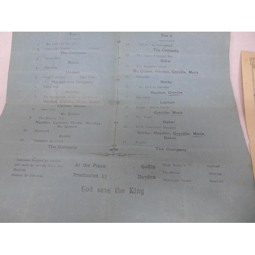 435 - TWO WORLD WAR I CONCERT PARTY PROGRAMMES