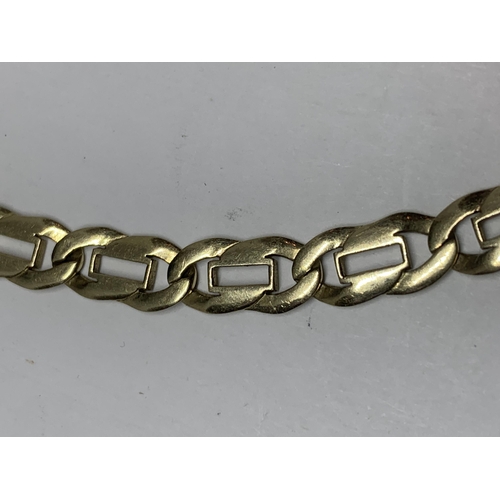 588 - A 9 CARAT GOLD FLAT LINK WRIST CHAIN GROSS WEIGHT 10.15 GRAMS