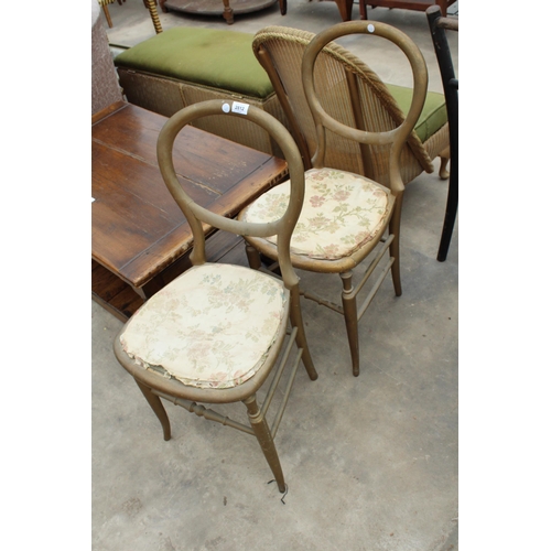 2812 - A PAIR OF PAINTED EDWARDIAN BEDROOM CHAIRS