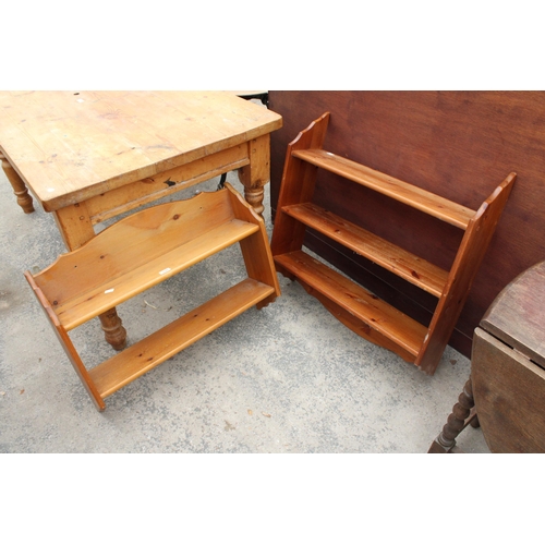 2849 - TWO PINE OPEN WALL SHELVES