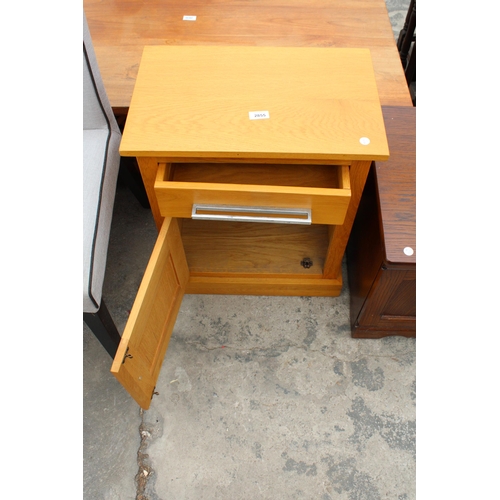 2855 - AN OAK BEDSIDE LOCKER