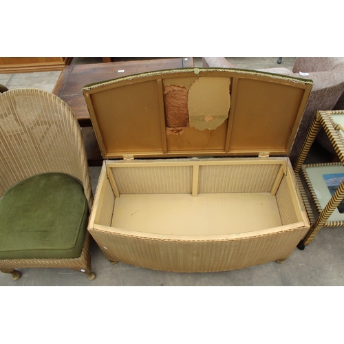 2868 - A LLOYD LOOM BLANKET CHEST AND BEDROOM CHAIR