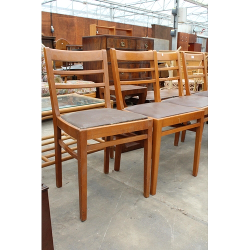 2872 - A SET OF FOUR HARDWOOD DINING CHAIRS