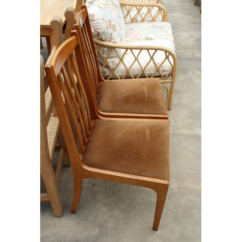 2882 - A PAIR OF HARDWOOD DINING CHAIRS