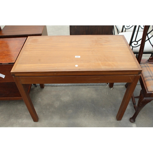 2901 - A TEAK FOLD OVER CARD TABLE