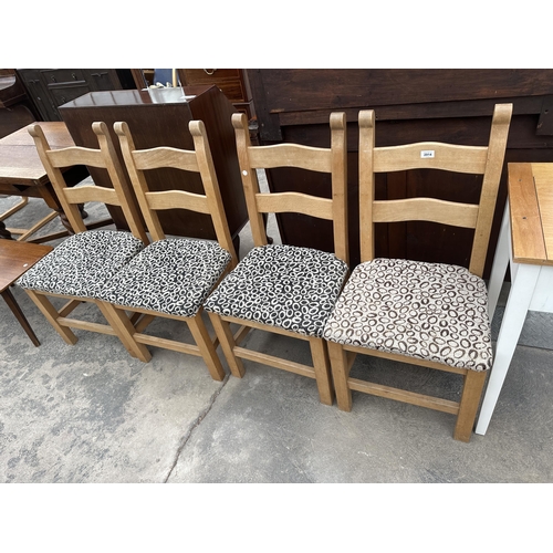 2914 - A SET OF FOUR LADDER-BACK DINING CHAIRS