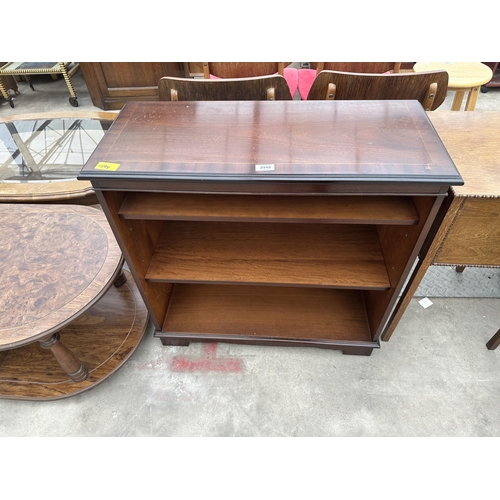 2949 - A MAHOGANY THREE TIER OPEN BOOKCASE, 30