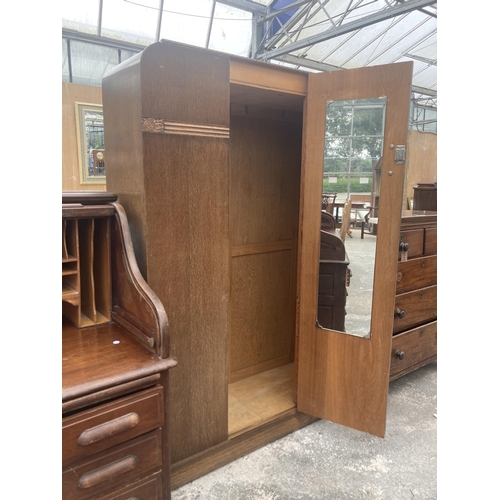 3004 - A MID 20TH CENTURY OAK WARDROBE, 47