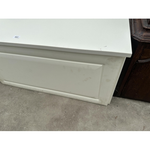 3023 - A WHITE BLANKET CHEST, 38