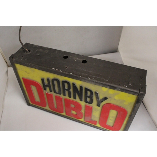 310 - A HORNBY DUBLO ILLUMINATED SIGN, 43CM X 27CM