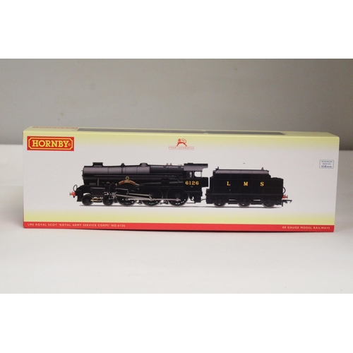 312 - A HORNBY OO GAUGE 'ROYAL ARMY SERVICE CORPS', LMS 4-6-0 ROYAL SCOT CLASS - R3557, AS NEW IN BOX