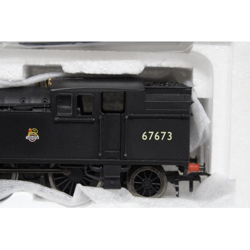 326 - A BACHMANN V3 TANK LOCOMOTIVE 67673 BR PLAIN BLACK E/EMBLEM WITH WESTINGHOUSE PUMP LOCOMOTIVE - AS N... 