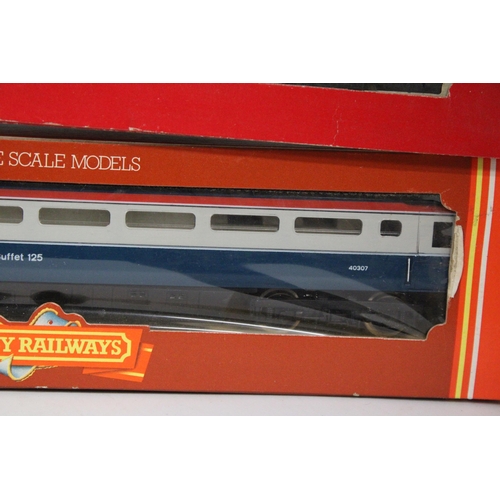 333 - TW0 HORNBY OO GAUGE CARRIAGES TO INCLUDE BR INTER-CITY COACH MK III BUFFET 125 AND A BR MK 3 FIRST C... 