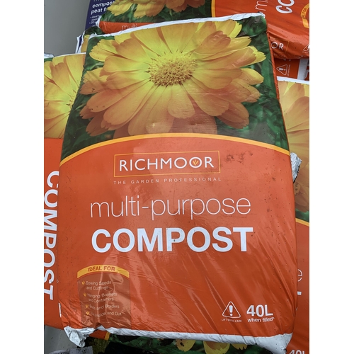 62 - FIVE LARGE BAGS OF RICHMOOR MULTIPURPOSE COMPOST 40 LITRES NO VAT TO BE SOLD FOR THE FIVE