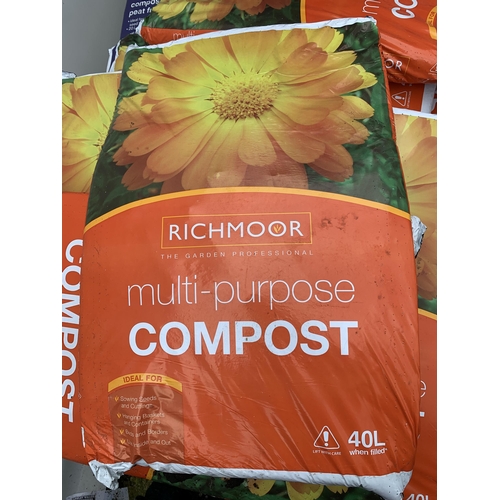 63 - FIVE LARGE BAGS OF RICHMOOR MULTIPURPOSE COMPOST 40 LITRES NO VAT TO BE SOLD FOR THE FIVE