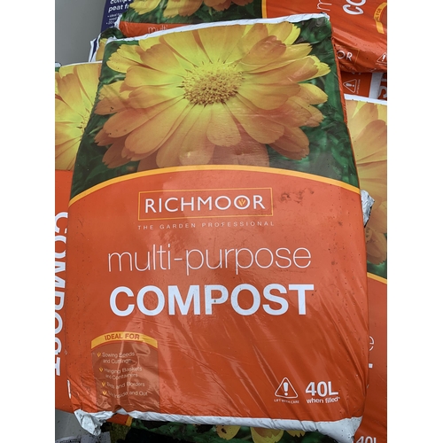 65 - FIVE LARGE BAGS OF RICHMOOR MULTIPURPOSE COMPOST 40 LITRES NO VAT TO BE SOLD FOR THE FIVE