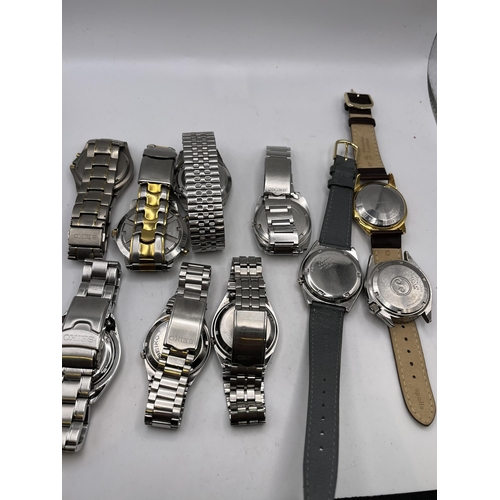 601 - TEN VINTAGE SEIKO WATCHES INCLUDING WORLD TIME AND AUTOMATIC EXAMPLES, SOME WORKING AT TIME OF CATAL... 